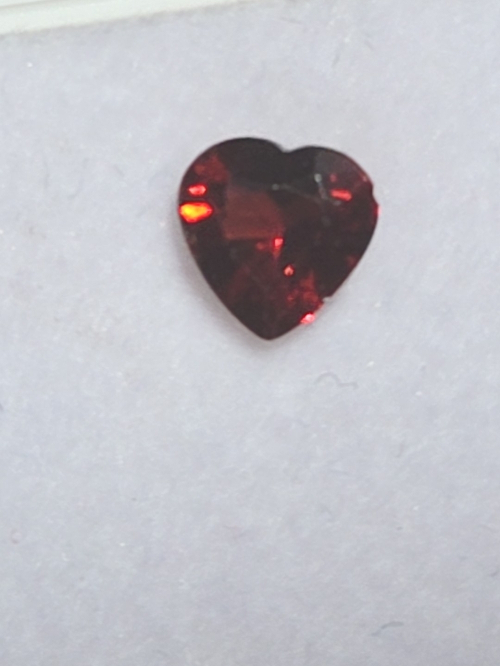 2.5CT Heart Shaped Red Garnet Gemstone